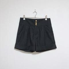 LOVE BOAT♡フロントボタン ショートパンツ ピンストライプ 金ボタン M