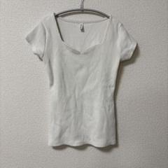 ロイヤルパーティー　ホワイト ハートネック　Vネック 半袖 トップス