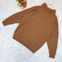 ★POLA amian★ポーラアミアン タートルネックニット【L】カシミヤ 茶