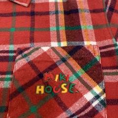 【ビンテージレトロ】ミキハウス mikihouse チェックシャツ 120 赤