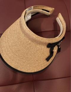 LANVIN ベージュ リボン付きバイザー WJ00003