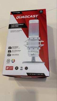 【美品外箱有】HyperX QuadCast S ホワイト HyperXからスタンドマイク「SoloCast」「QuadCast S」にホワイト