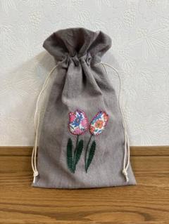 きなさかた様刺繍ポーチハンドメイドピアノ手刺繍樋口愉美子オーダー