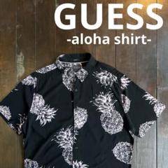大人気！！【GUESS ゲス】半袖アロハシャツ 総柄 パイナップル L