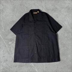 Havanera ハバネラ 開襟シャツ キューバシャツ XL ブラック 黒 ハバネラ] SC☆HAVANERA キューバシャツ｜グリーンレーベル