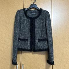 M-PREMIER ツイード ノーカラージャケット 36 日本製 エムプルミエ セール中 M-PREMIER ノーカラー ツイードジャケット 36 - メルカリ