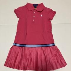 ポロシャツスタイル ピンクワンピース