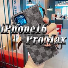 iPhone16ProMax iPhoneケース 手帳型 カバー チェック柄