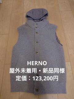 HERNO グレー フーディーニットベスト 48 HERNO グレー フーディーニットベスト 48