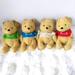 まとめ売り レトロ くたくた くまのプーさん ぬいぐるみ プーさん 4点セット 4点 まとめ売り 当時物 くたくた くまのプーさん ぬいぐるみ
