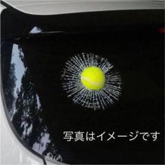 車 ステッカー イタズラ テニスボール ウインドウステッカー めり込み