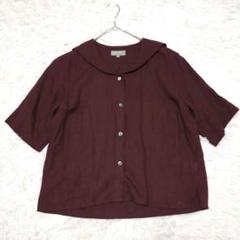 美品⭐︎マーガレットハウエル　セーラー　リネン　ブラウス　22ss　黒 美品*マーガレットハウエル リネン セーラーカラーブラウス 半袖