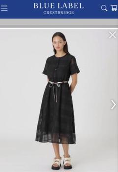 美品✨クレストブリッジエアリーツイルコンビワンピース　ネイビー　38 BLUE LABEL CRESTBRIDGE（ブルーレーベルクレストブリッジ）の