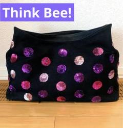 シンクビー　Think Bee! 美品　トートバッグ　キャンバス　ドット　黒