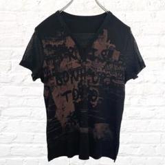 TROIS BONHEURS カットソー シアー袖 Vネック レース アート M