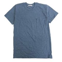 【良品】Yves Saint Laurent　半袖ニットTシャツ　Mサイズ　青 良品】Yves Saint Laurent 半袖ニットTシャツ Mサイズ 青 - メルカリ