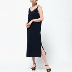 CLANE クラネ キャミソール ロングワンピース サイドスリット ネイビー