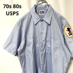 N-3853 80s USPS アメリカ古着 USA製 ワークシャツ半袖シャツM