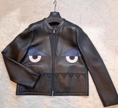 【定価90万 未使用】 FENDI レザー ブルゾン 44 FENDI】フェンディ モンスター ブルゾン 44サイズ 黒 ブルゾン
