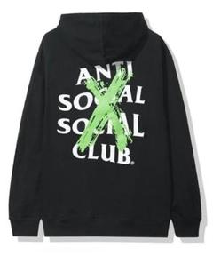 YGG★本物 anti social social club クロスパーカー 黒