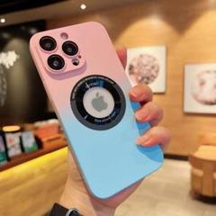 iphone12pro PCケース　ピンク+青　MagSafe対応