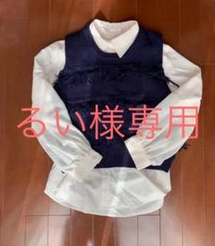 MURUA ニットベスト+長袖シャツ
