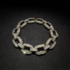 サークル&スクエア ハイブリッドデザイン ジルコニア ブリンブリン ブレスレット CZダイヤモンド ジルコニア テニスチェーンブレスレット