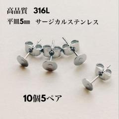 ピアスパーツ 316L サージカルステンレス 平皿5㎜