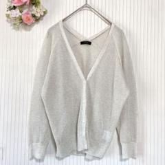 美品★ 【7-IDconcept.】 サマーニット カーディガン M 透け編み