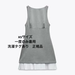 タグ付き新品★ZARAのコンビポプリンショートワンピース★XSサイズ ZARA】ザラ XS 新品タグ付き コンビポプリンショートワンピース