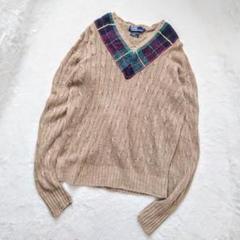 【18％OFF】 POLO RALPH LAUREN チルデンニット ケーブルニット リネン混 L トップス