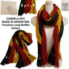 CANDELA NYC ARGENTINA製 トリコロール ロングマフラー 男女