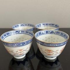 中国 景徳鎮製金彩茶碗四個+玩玉茶碗六個
