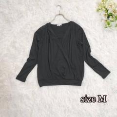 カシュクールカットソー（M）黒　キレイめ　大人可愛い