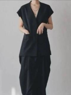 TODAYFUL Vネックコットンベスト 黒 Fサイズ B80 TODAYFUL Vネックコットンベスト 黒 Fサイズ B80（LILY BROWN