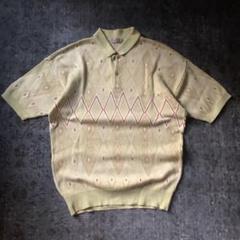 入手困難 90s 総柄 サマーニット レトロ イエロー ヴィンテージ 夏 古着