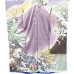☆新品未使用☆女性用振袖　ヤケ有り　正絹　未仕立て　緑系古典花模様　B級品 正絹 未仕立て B級品ヤケ有り リメイク 花模様振袖 - メルカリ