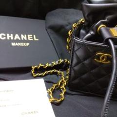 CHANEL ブラックノベルティキルティング ポーチチェーン