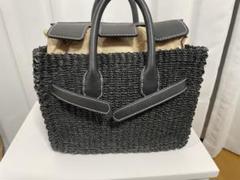 SEA シー かごバッグ ハンドバッグ ブラック レザー A4可能 SEA シー かごバッグ ハンドバッグ ブラック レザー A4可能