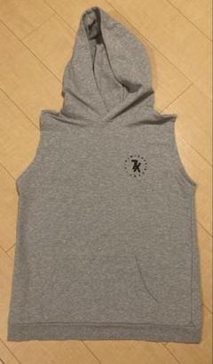 GYMCROSS スリーブレスパーカー グレー M