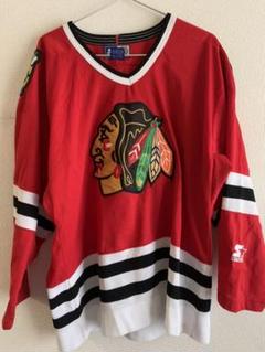 スターター製!NHLシカゴブラックホークスホッケーシャツ!