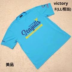 美品 岡山シーガルズ 応援 ブルー Vネック Tシャツ F(LL相当)