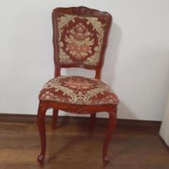 イタリア製輸入家具☆赤色系ダイニング猫足椅子☆インテリア☆未使用に近い☆ベロア
