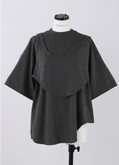 curve hem layered t-shirt