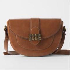 新品☆ZARA ザラ アンティーク ディテール付きショルダーバッグ ブラウン.