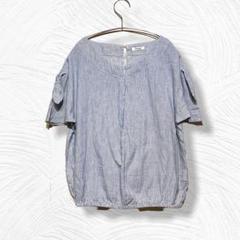 Lutique 半袖 ブラウス ストライプ ウエストゴム ふるじょ【L】
