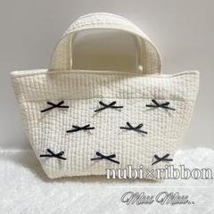 大人気♡リボン付きヌビバッグ リボン付きヌビトート トートバッグ リボン付き