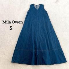 新品ミラオーウェン　デニムロングノースリーブワンピース Mila Owen - ミラオーウェン ブラックデニム ノースリーブ