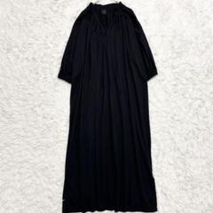 スピックアンドスパン＊クレープコットン マキシ刺繍ドレスワンピース＊ブラック Spick & Span（スピックアンドスパン）の「【YURIE A.× Spick