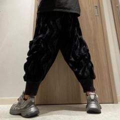 AD2012 archive フリルベロアサルエルパンツ 黒 ワイド AD2012 archive フリルベロアサルエルパンツ 黒 ワイド - メルカリ